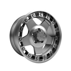 Polished chrome rim wheel on white