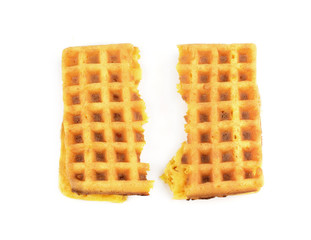 Sweet waffles isolated on white