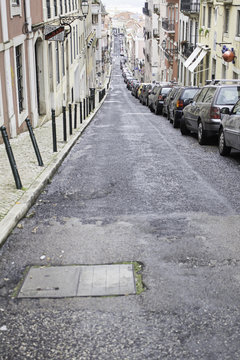 Street with parked cars
