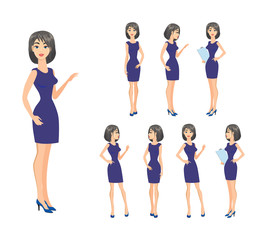 Obraz premium Business woman in various poses