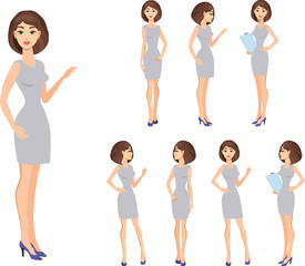 Fototapeta premium Business woman in various poses