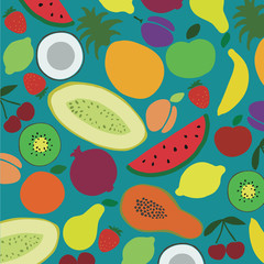Vector collection of various fruits