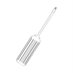 Detailed sketch vector screwdriver.