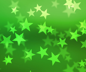 Green Stars Bokeh Background