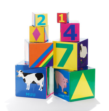 Colorful educational childrens building blocks