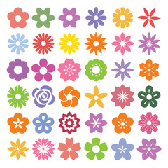 Set of Flower icons.