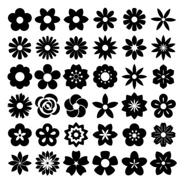 Set of Flower icons.