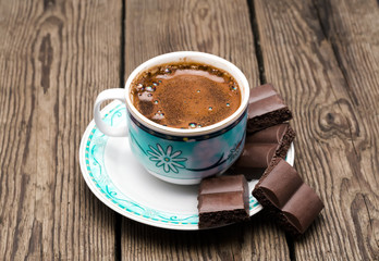 cup of coffee and chocolate