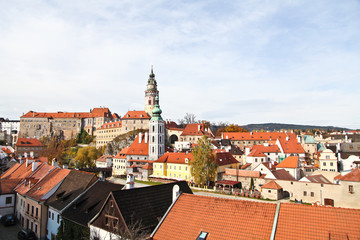 Naklejka na ściany i meble Beautiful view of Cesky Krumlov town