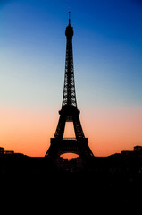 silhouette of eiffel tower