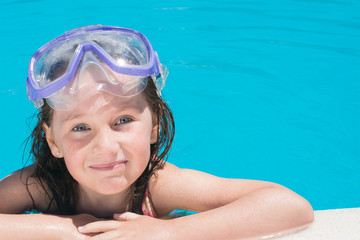 young girl in the pool