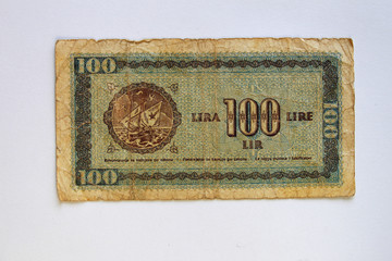 Alte Banknote,100 Lire,Kroatien