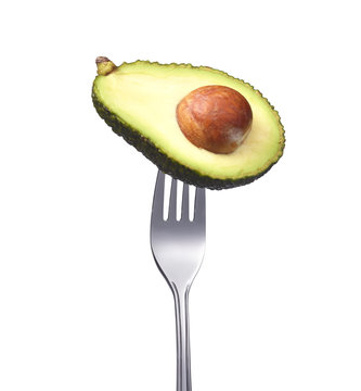 Avocado auf einer Gabel