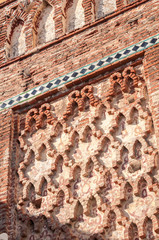 Obraz premium Detail of the brickwork mudejar style on the bell tower