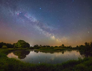 Abwaschbare Fototapete Nacht Sternenklare Nachtlandschaft