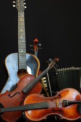 Obraz premium violin guitar and accordion still life 3
