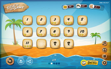 Desert Island Game User Interface Design For Tablet © benchart