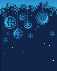 Blue background with snowflakes