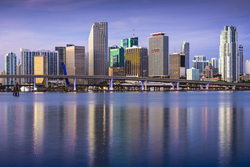 Fototapeta na wymiar Miami, Florida Downtown Skyline