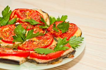 Baked eggplant with tomatoes