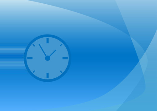 Blue Desktop Background With Mechanical Clock