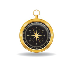 Gold Compass with windrose