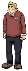 Chubby male character, with uniform