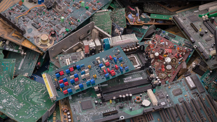 junk motherboards close up scene 3