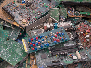 junk motherboards close up scene 4