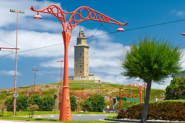 Naklejka premium Tower of Hercules in A Coruna. Spain