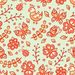 cute birds and butterflies