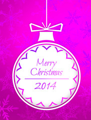 Simple Bauble Merry Christmas 2014 Purple Background
