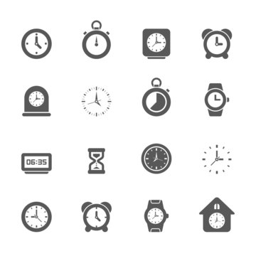 Clock icons set.