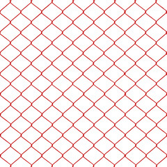 Red chainlink fence