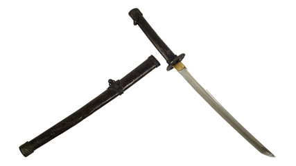 ancient Samurai sword isolate