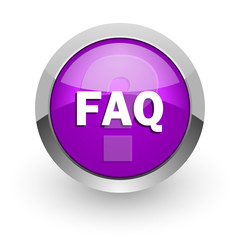 faq pink glossy web icon