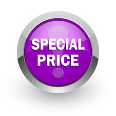 special price pink glossy web icon