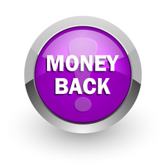 money back pink glossy web icon