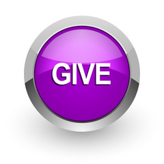 give pink glossy web icon