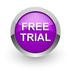 free trial pink glossy web icon