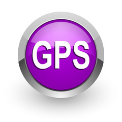 gps pink glossy web icon
