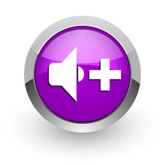 Fototapeta premium speaker volume pink glossy web icon