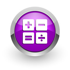 calculator pink glossy web icon