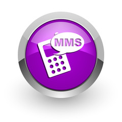 mms pink glossy web icon