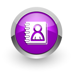 address book pink glossy web icon
