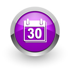 calendar pink glossy web icon