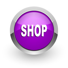 shop pink glossy web icon