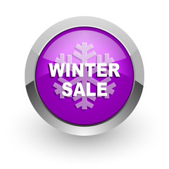 winter sale pink glossy web icon
