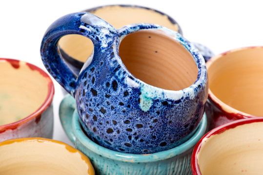 ceramic pots in glaze