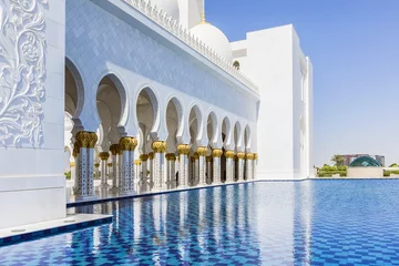 Papier Peint photo Abu Dhabi Grande Mosquée Sheikh Zayed, Abu Dhabi, Émirats Arabes Unis